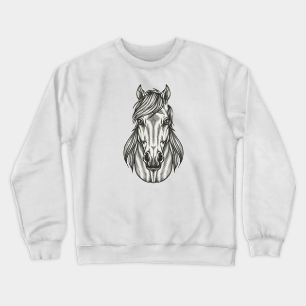 Horse Face Crewneck Sweatshirt by Noshiyn